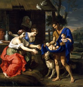 The Shepherd Faustulus Bringing Romulus and Remus to His Wife, Nicolas Mignard (1654)