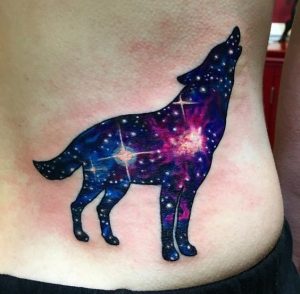 Galaxy Wolf Tattoo