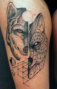 Geometric Split Tattoo